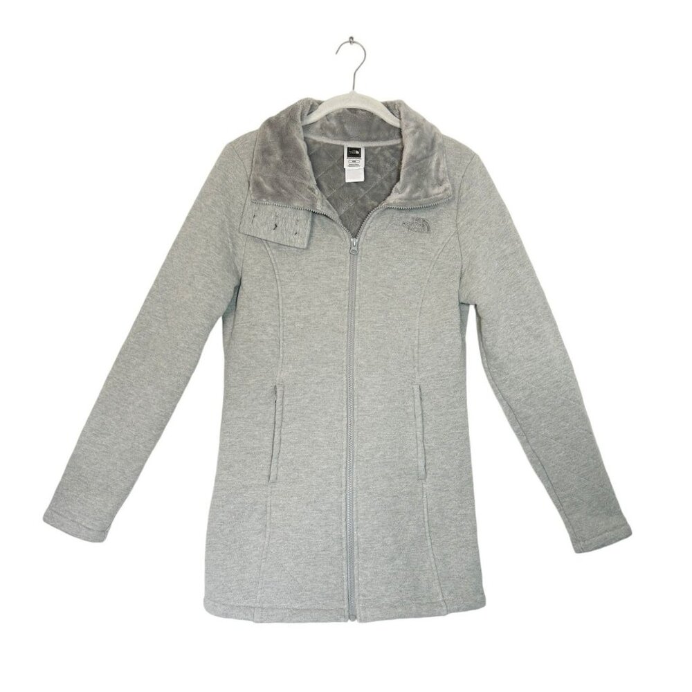 The North Face Caroluna Quilted Fleece Jacket in Lt Gray Heather - Sz M